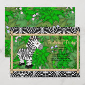 CUTE Sweet Wild Zebra Birthday Kaart (Voorkant / Achterkant)