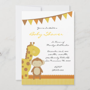 CUTE Sweet Yellow Baby shower Kaart