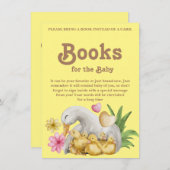 Cute Sweet Yellow Duck Book for Baby shower Informatiekaartje (Voorkant / Achterkant)