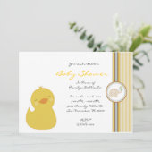 CUTE Sweet Yellow Ducky Baby shower Kaart (Staand voorkant)