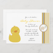CUTE Sweet Yellow Ducky Baby shower Kaart (Voorkant / Achterkant)