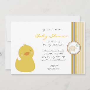 CUTE Sweet Yellow Ducky Baby shower Kaart
