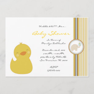 CUTE Sweet Yellow Ducky Baby shower Kaart