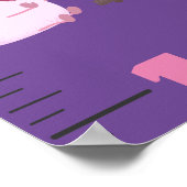 Cute sweets behandelt cartoon growth chart poster (Hoek)