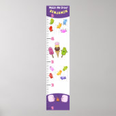 Cute sweets behandelt cartoon growth chart poster (Voorkant)