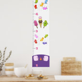 Cute sweets behandelt cartoon growth chart poster (Keuken)