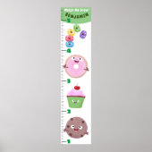 Cute sweets behandelt cartoon growth chart poster (Voorkant)