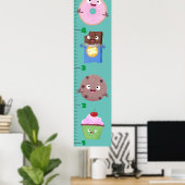 Cute sweets behandelt cartoon growth chart poster (Thuiskantoor)