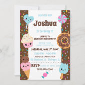 Cute Sweets Kawaii Boy Birthday Party Kaart (Voorkant)