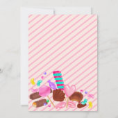 Cute sweets snoep illustratie 5e verjaardag party kaart (Achterkant)