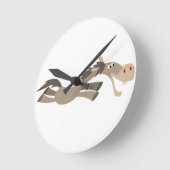 Cute Swift Cartoon Horse Wall Clock Ronde Klok (Hoek)