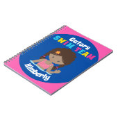 Cute Swim Team African American Girl Custom Notitieboek (Linkerzijde)
