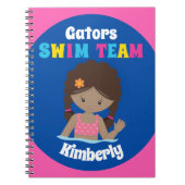 Cute Swim Team African American Girl Custom Notitieboek (Voorkant)
