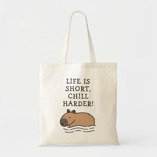 Cute Swimming Capybara Funny Quote Persoonlijk Tote Bag (Voorkant)