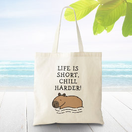 Cute Swimming Capybara Funny Quote Persoonlijk Tote Bag