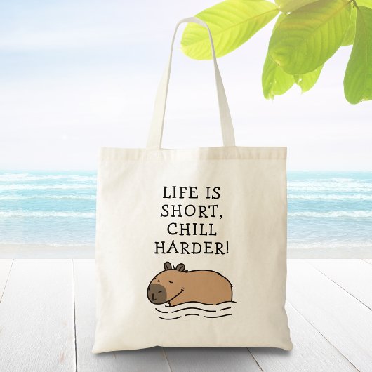 Cute Swimming Capybara Funny Quote Persoonlijk Tote Bag