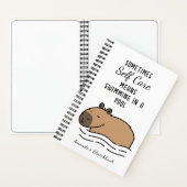 Cute Swimming Capybara Self Care Notitieboek (Binnen)
