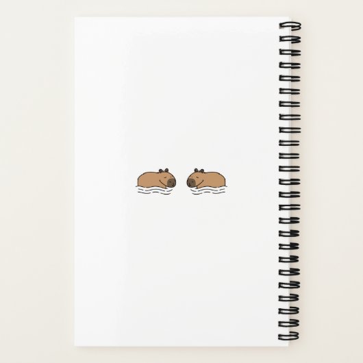 Cute Swimming Capybara Self Care Notitieboek (Achterkant)