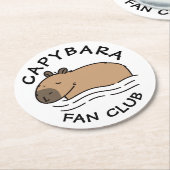 Cute Swimming Capybara Specialized Ronde Kartonnen Onderzetter (Gebogen)
