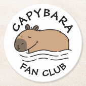 Cute Swimming Capybara Specialized Ronde Kartonnen Onderzetter (Voorkant)