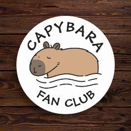 Cute Swimming Capybara Specialized Ronde Kartonnen Onderzetter