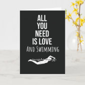 Cute Swimming Cards Sports Modern Swimmer Kaart (Gele Bloem)