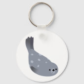 Cute Swimming Cartoon Harbour Seal Sleutelhanger (Voorkant)