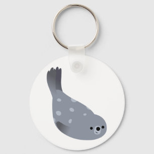 Cute Swimming Cartoon Harbour Seal Sleutelhanger