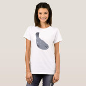 Cute Swimming Cartoon Harbour Seal Women T-Shirt (Voorkant volledig)