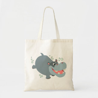 Cute Swimming Cartoon Hippo Bag Tote Bag