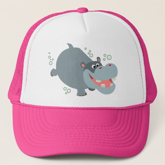 Cute Swimming Cartoon Hippo Pet (Voorkant)