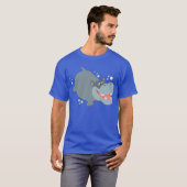 Cute Swimming Cartoon Hippo T-Shirt (Voorkant volledig)