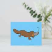 Cute swimming duck-bypus briefkaart (Staand voorkant)