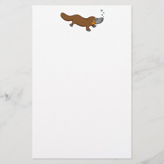 Cute swimming duck-bypus briefpapier (Voorkant)