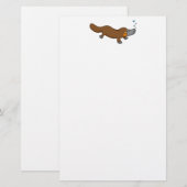 Cute swimming duck-bypus briefpapier (Voorkant / Achterkant)