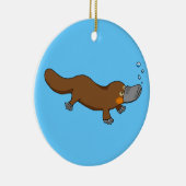 Cute swimming duck-bypus keramisch ornament (Rechts)