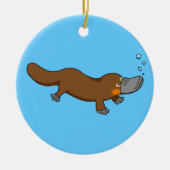 Cute swimming duck-bypus keramisch ornament (Voorkant)