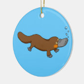 Cute swimming duck-bypus keramisch ornament (Links)