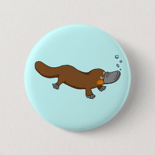 Cute swimming duck-bypus ronde button 5,7 cm