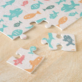 Cute Swimming Fish Nautical Sea Difficult Pattern Legpuzzel (Zijkant)
