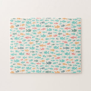 Cute Swimming Fish Nautical Sea Difficult Pattern Legpuzzel