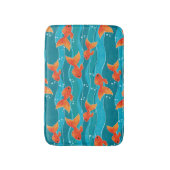 Cute Swimming Goldfish & Water Pattern Badmat (Voorkant Verticaal)