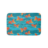 Cute Swimming Goldfish & Water Pattern Badmat (Voorkant)
