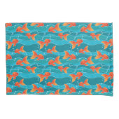 Cute Swimming Goldfish & Water Pattern Kussensloop (Voorkant)