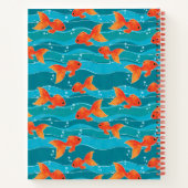 Cute Swimming Goldfish & Water Pattern Notitieboek (Achterkant)