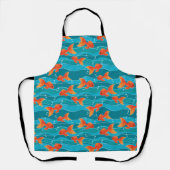 Cute Swimming Goldfish & Water Pattern Schort (Voorkant)