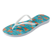 Cute Swimming Goldfish & Water Pattern Teenslippers (Schuin)