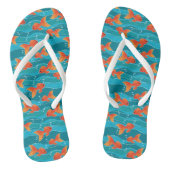Cute Swimming Goldfish & Water Pattern Teenslippers (Voetbed)