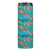Cute Swimming Goldfish & Water Pattern Thermosbeker (Achterkant)