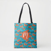 Cute Swimming Goldfish & Water Pattern Tote Bag (Voorkant)